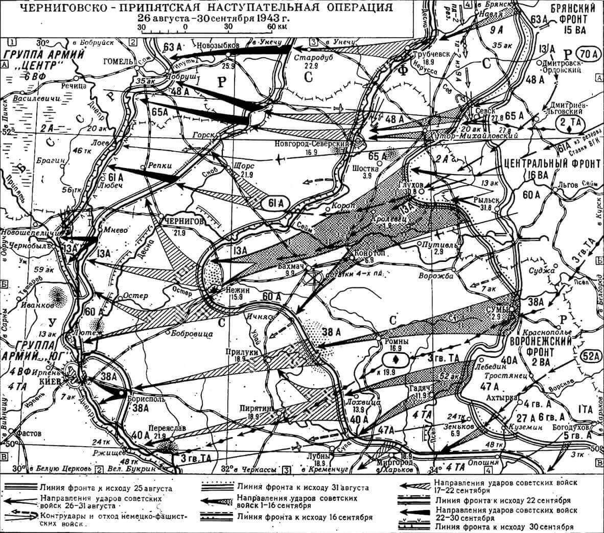 Киевская наступательная операция 1943 карта