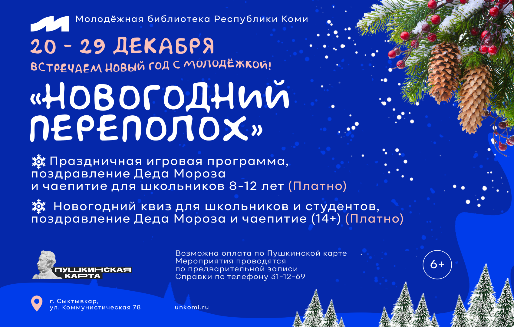 Встречаем Новый год с Молодёжкой! ❋ Молодёжная библиотека Республики Коми